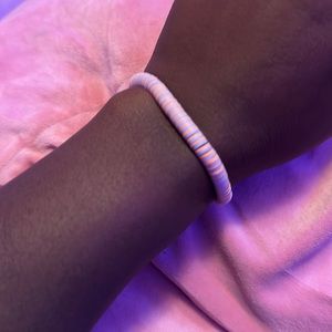 Blue white and orange crystals tec bracelet home made